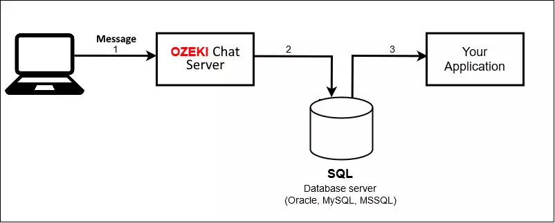 send chat message to the database server