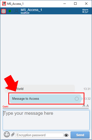 send message to access