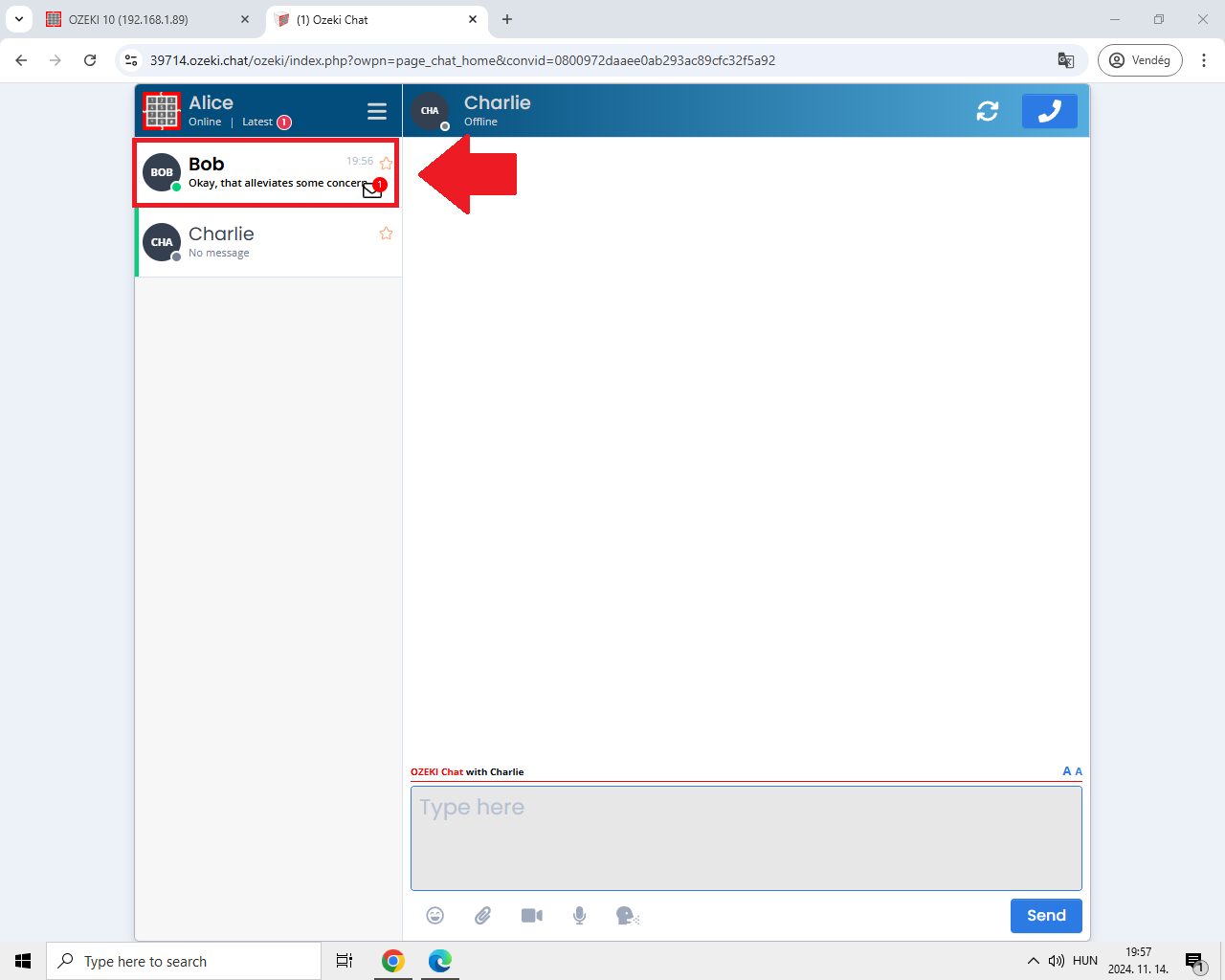 message received receive new message
