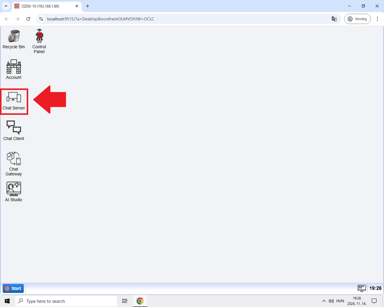 chat server opened open ozeki chat server