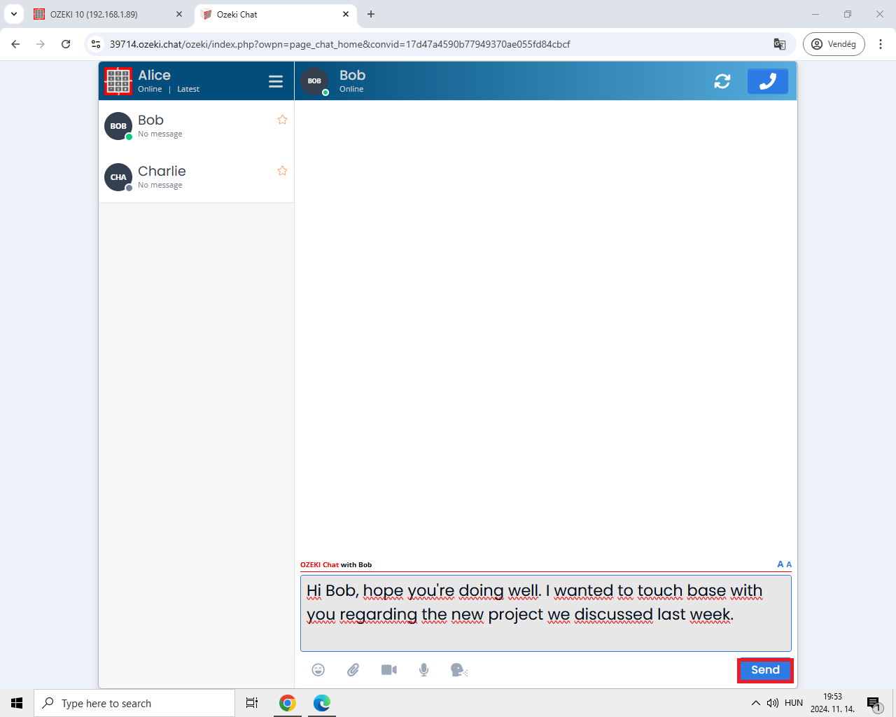 sending message send message