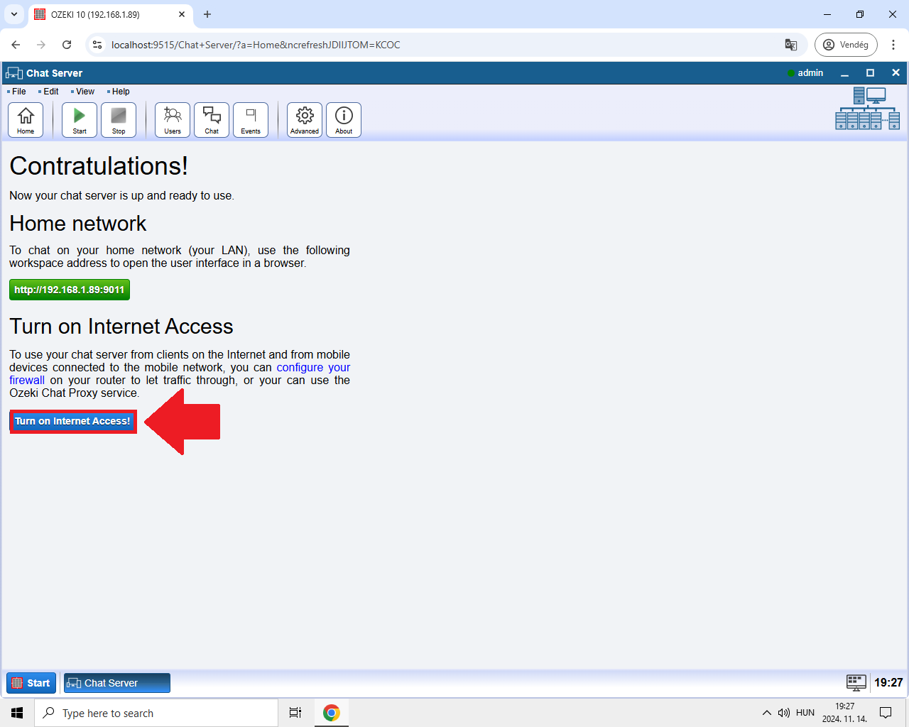 turn on internet access configure internet access