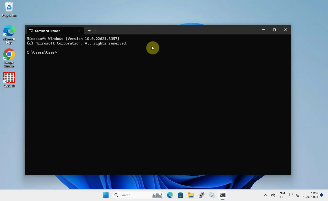 New command prompt window opened